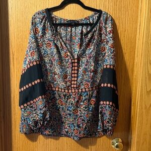 Laundry By Shelli Segal Multi-Color Floral Peasant Blouse